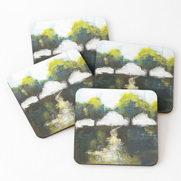 Item preview, Tree Path Greens Blue Brown Bright Abstracted designed and sold by BuckaBaby.