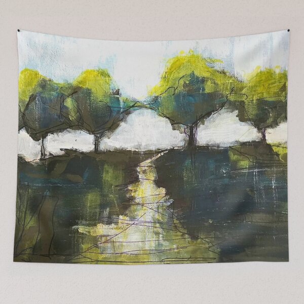 Item preview, Tree Path Greens Blue Brown Bright Abstracted designed and sold by BuckaBaby.