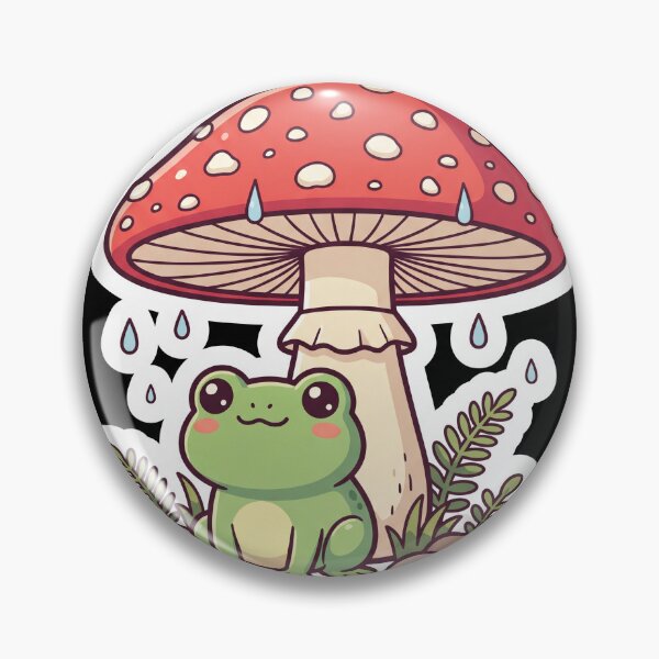Item preview, Cute frog under fly agaric in the rain sticker designed and sold by Lucysthoughts.