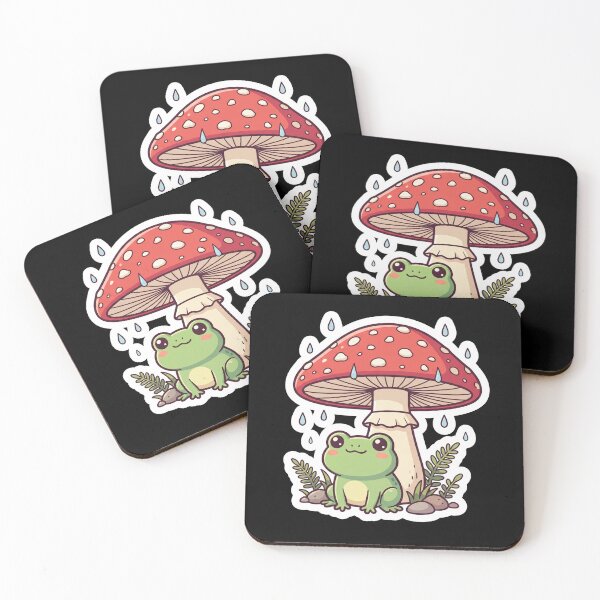 Item preview, Cute frog under fly agaric in the rain sticker designed and sold by Lucysthoughts.
