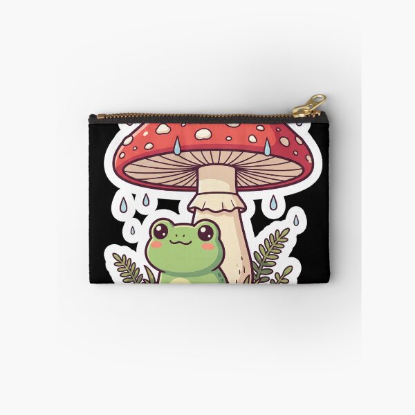 Item preview, Cute frog under fly agaric in the rain sticker designed and sold by Lucysthoughts.