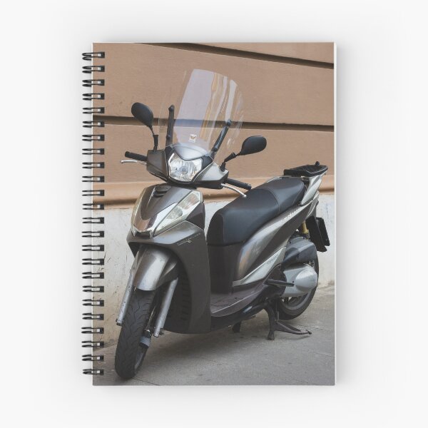 Item preview, Parked Urban Scooter With Windshield and Mirrors Against a Beige Street Wall designed and sold by Nmallia.