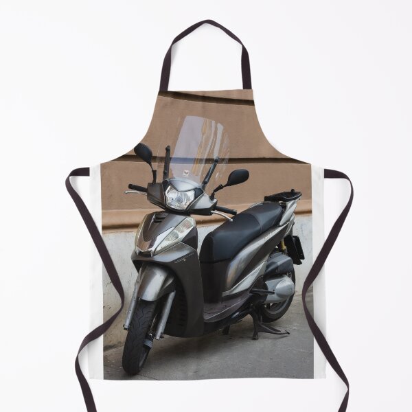 Item preview, Parked Urban Scooter With Windshield and Mirrors Against a Beige Street Wall designed and sold by Nmallia.