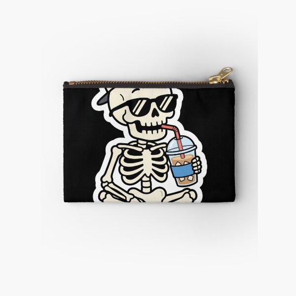 Item preview, Cool skeleton with iced coffee and sunglasses sticker designed and sold by Lucysthoughts.