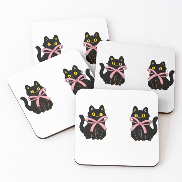Item preview, Cute Black Cats with Pink Bows | Girl Group Inspired Aesthetic Design designed and sold by K-Fashion Hub.