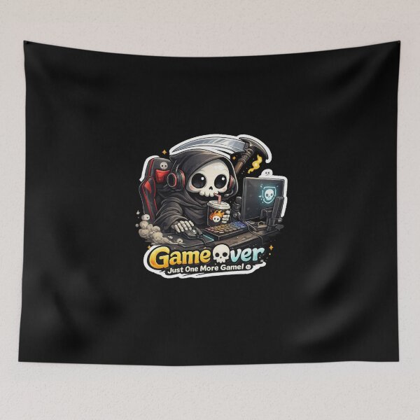 Item preview, Game Over? Just One More Game - Cute Grim Gamer designed and sold by TheZyro.