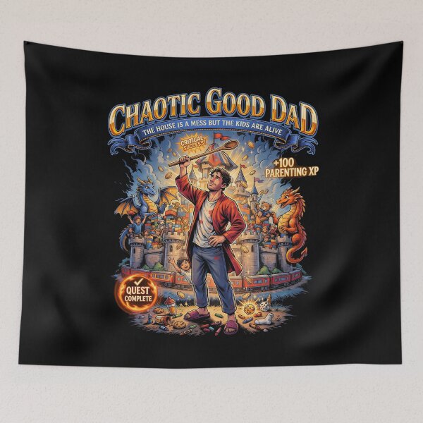 Item preview, Chaotic Good Dad The House is A Mess But The Kids are Alive Funny Fantasy Dad Humor designed and sold by Redgiant87x.