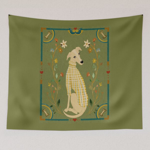 Item preview, Vintage Greyhound Portrait On a Sweater designed and sold by ellealsopaints.