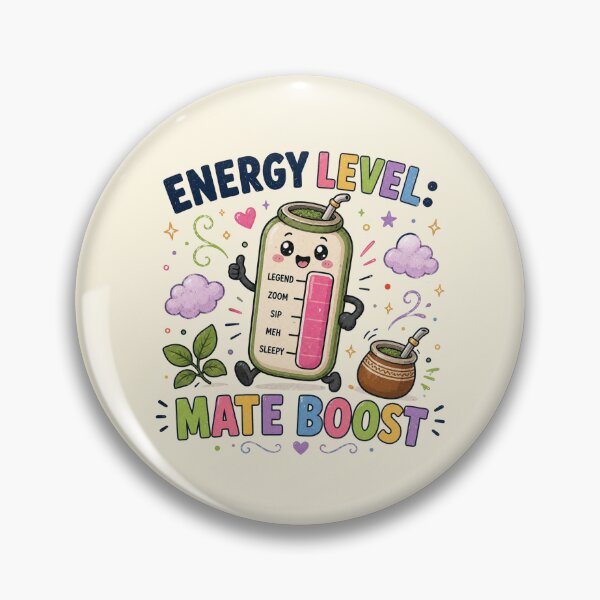 Item preview, Energy Level Mate Boost Funny Yerba Cute Design designed and sold by BlackSector77.