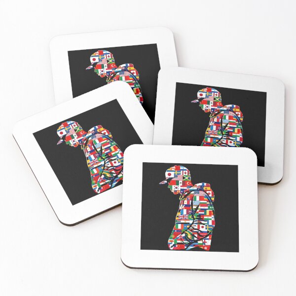 Item preview, Global Soccer Fan Silhouette Flag Mosaic Pattern designed and sold by Prints-Things.
