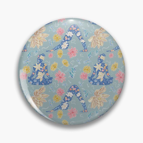 Item preview, Cross Legged & Downward Dog Pattern - Teal (Yoga Botanical Series) designed and sold by Winooski Designs.