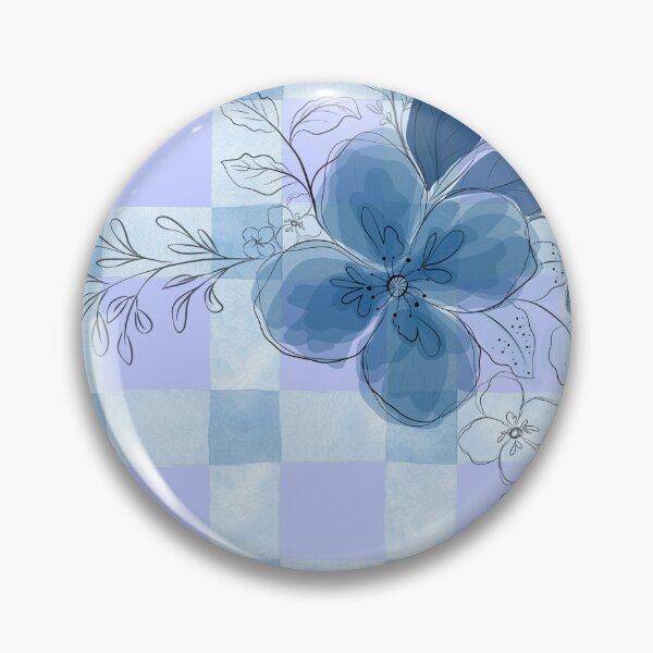 Item preview, Blue Floral Checked Pattern Art designed and sold by Violet-Forge.