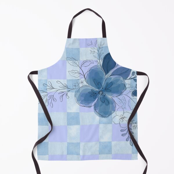 Item preview, Blue Floral Checked Pattern Art designed and sold by Violet-Forge.