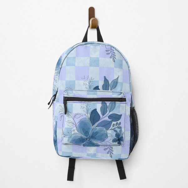 Item preview, Blue Floral Checked Pattern Art designed and sold by Violet-Forge.