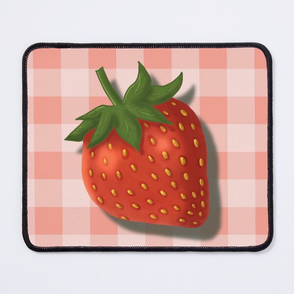 Item preview, Strawberry on pink gingham - French country floral designed and sold by OhNoNotAgain42.