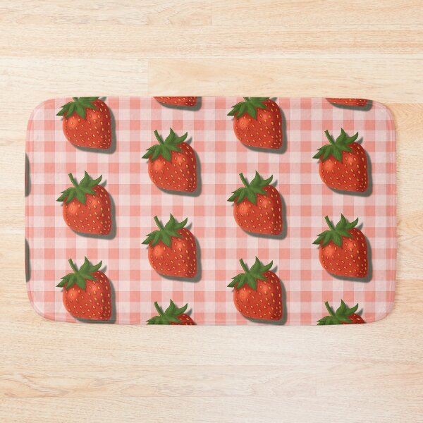 Item preview, Strawberry on pink gingham - French country floral designed and sold by OhNoNotAgain42.