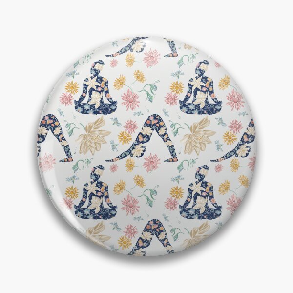 Item preview, Cross-Legged & Downward Dog Pattern - White Jewel Tones (Yoga Botanicals Series) designed and sold by Winooski Designs.
