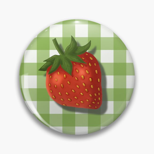 Item preview, Strawberry on green gingham - French country floral designed and sold by OhNoNotAgain42.