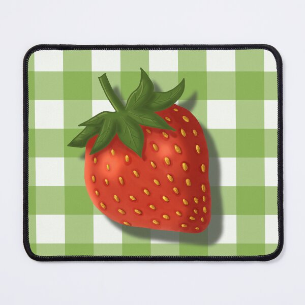 Item preview, Strawberry on green gingham - French country floral designed and sold by OhNoNotAgain42.