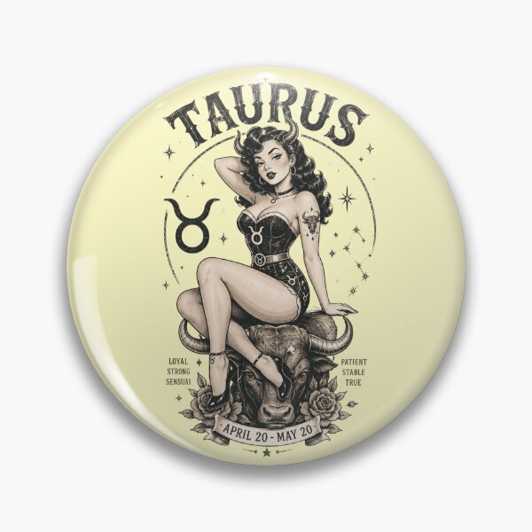 Item preview, Taurus Zodiac Pin-Up Girl Design | Vintage Astrology Horoscope Gift for Taurus designed and sold by TheStephanieRome.