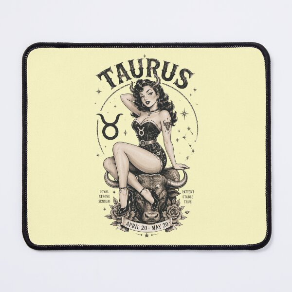 Item preview, Taurus Zodiac Pin-Up Girl Design | Vintage Astrology Horoscope Gift for Taurus designed and sold by TheStephanieRome.