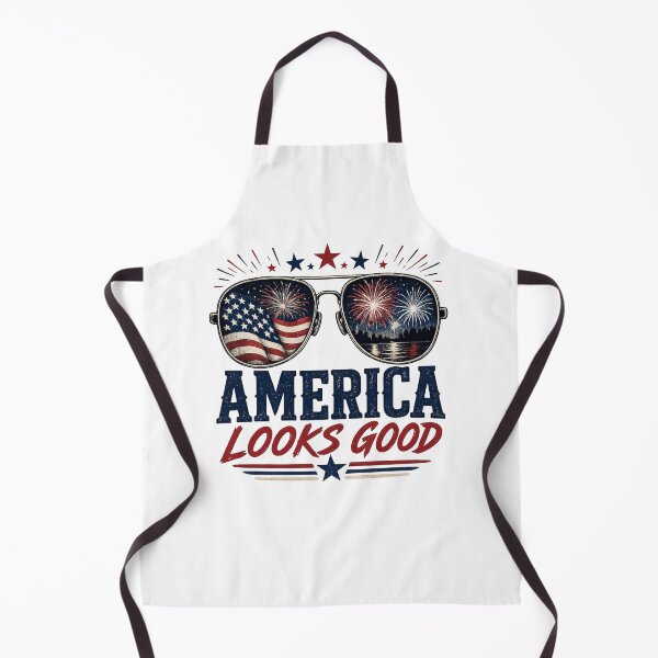 Item preview, America Looks Good Patriotic Sunglasses Fireworks USA Retro Graphic designed and sold by Mashacken.
