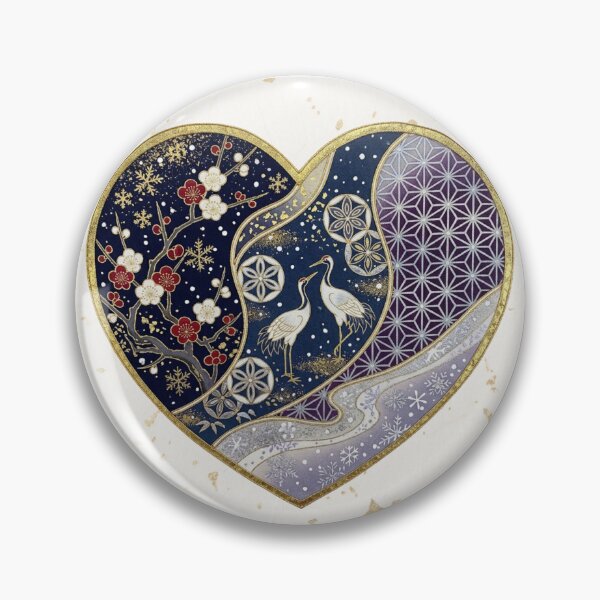 Item preview, Kizuna — Japanese Heart Art | Winter Kimono Pattern designed and sold by KimonoKotoba.