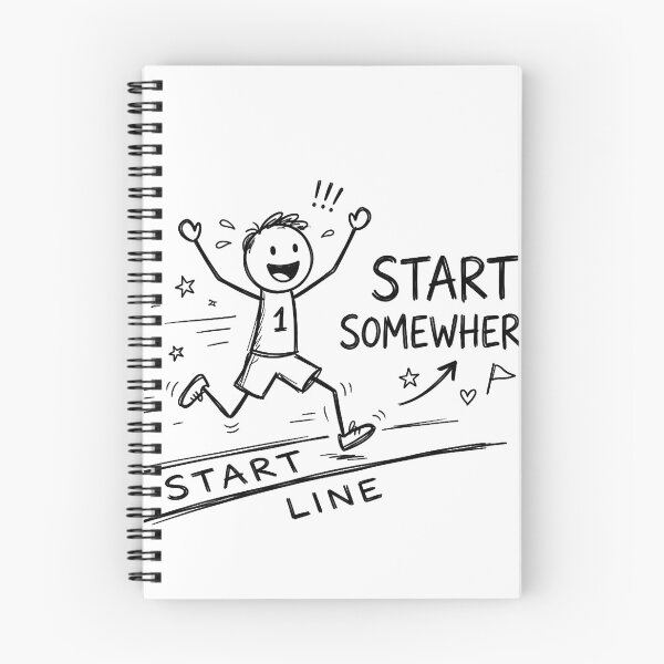 Item preview, Start Somewhere Motivational Stick Figure Running Art designed and sold by OhWell Dept..