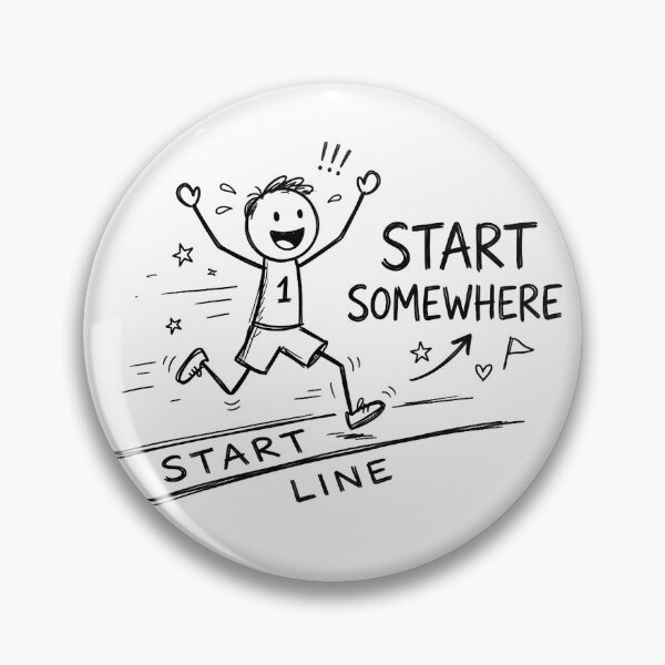 Item preview, Start Somewhere Motivational Stick Figure Running Art designed and sold by OhWell Dept..
