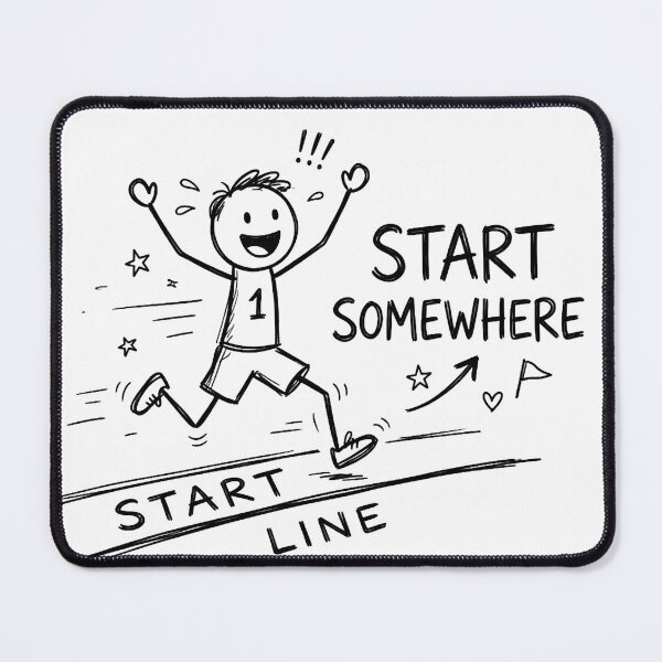 Item preview, Start Somewhere Motivational Stick Figure Running Art designed and sold by OhWell Dept..