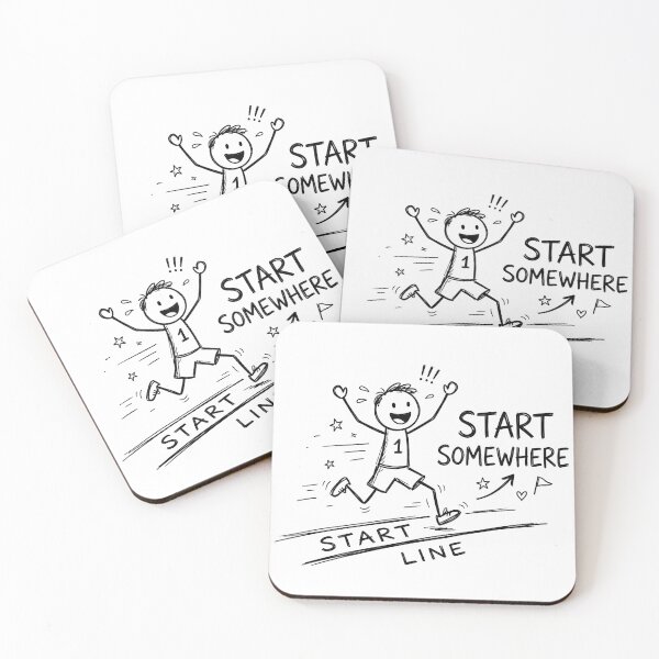 Item preview, Start Somewhere Motivational Stick Figure Running Art designed and sold by OhWell Dept..
