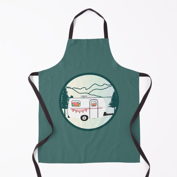 Item preview, Fiberglass Camper Travel Trailer in Mountains designed and sold by creativebeeshop.