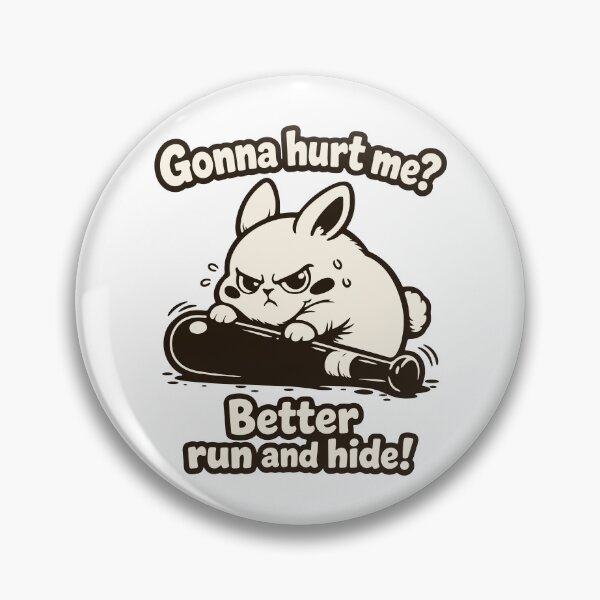 Item preview, Angry Bunny with Bat: You Hurt Me Funny Revenge Art designed and sold by MalisoStickers.