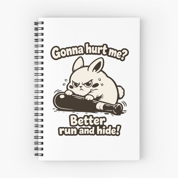 Item preview, Angry Bunny with Bat: You Hurt Me Funny Revenge Art designed and sold by MalisoStickers.