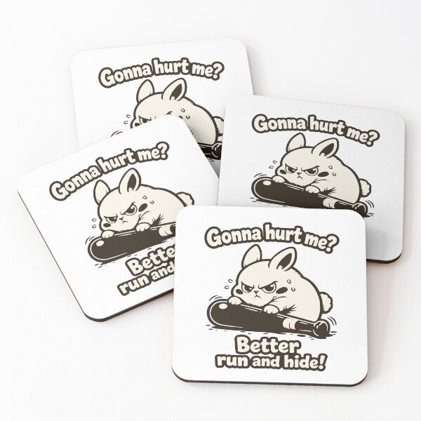 Item preview, Angry Bunny with Bat: You Hurt Me Funny Revenge Art designed and sold by MalisoStickers.