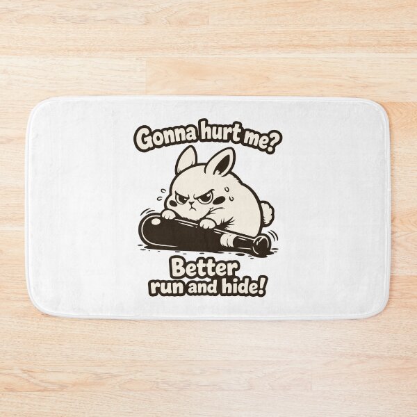 Item preview, Angry Bunny with Bat: You Hurt Me Funny Revenge Art designed and sold by MalisoStickers.