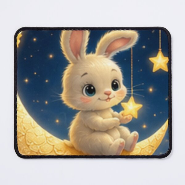 Item preview, “A cute bunny sitting on the moon.” designed and sold by Baza-nowosci.