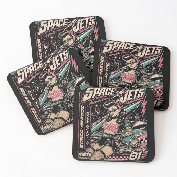 Item preview, Space Jets Rocket Queen Retro Futurism Pin Up Design designed and sold by ObsidianUruk.