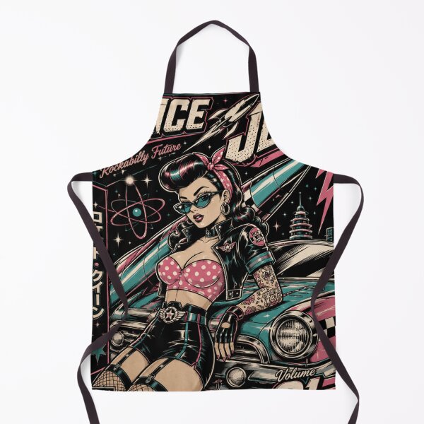 Item preview, Space Jets Rocket Queen Retro Futurism Pin Up Design designed and sold by ObsidianUruk.