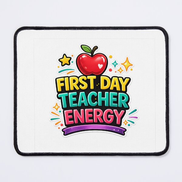 Item preview, First Day Teacher Energy Back to School Apple Design" designed and sold by Color World.