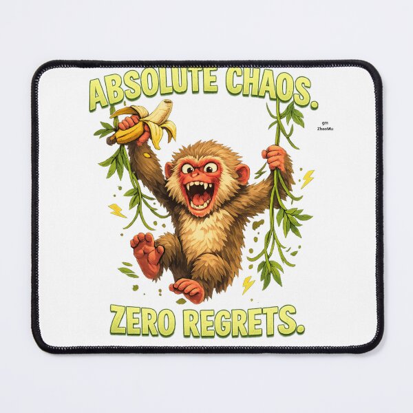 Item preview, Absolute Chaos Zero Regrets Funny Monkey Graphic | Chaotic Energy Animal Design designed and sold by BuyByButterfly.