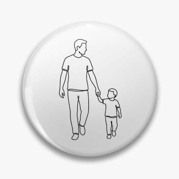 Item preview, Father and Son Walking Holding Hands Drawing Art designed and sold by FrankOliver.