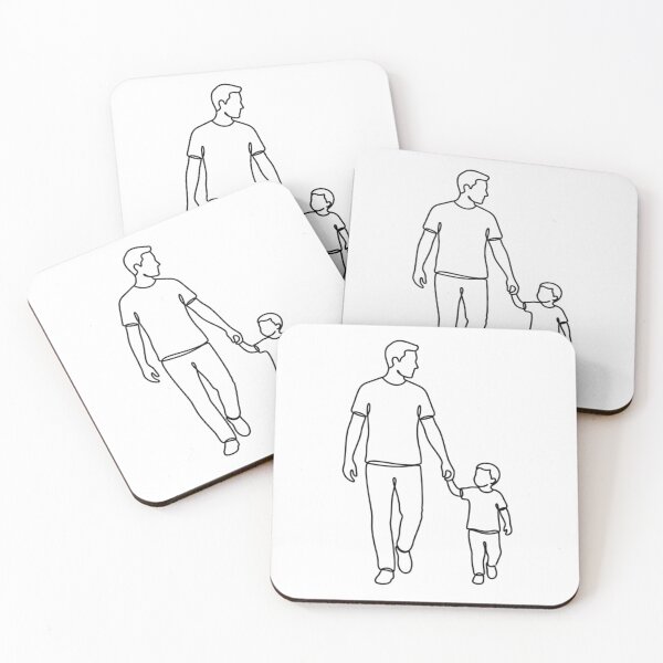 Item preview, Father and Son Walking Holding Hands Drawing Art designed and sold by FrankOliver.