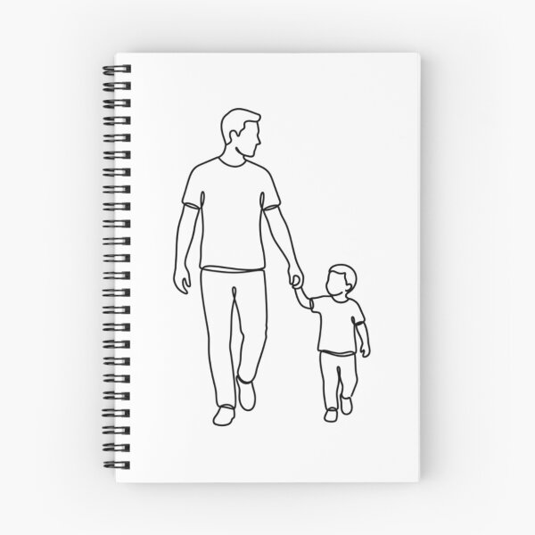 Item preview, Father and Son Walking Holding Hands Drawing Art designed and sold by FrankOliver.