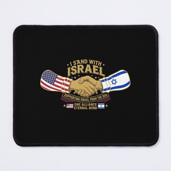 Item preview, I Stand With Israel USA Alliance Handshake designed and sold by crouchingpixel.