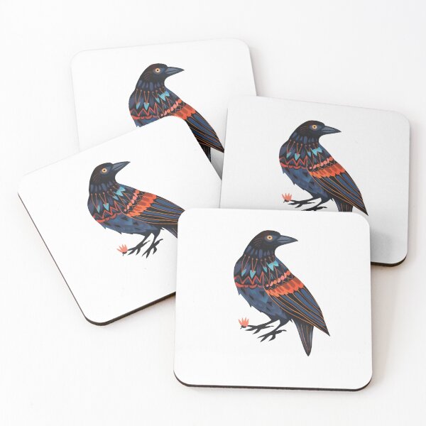 Item preview, Scandinavian Folk Art, Crow With Flower designed and sold by xiao xuans.
