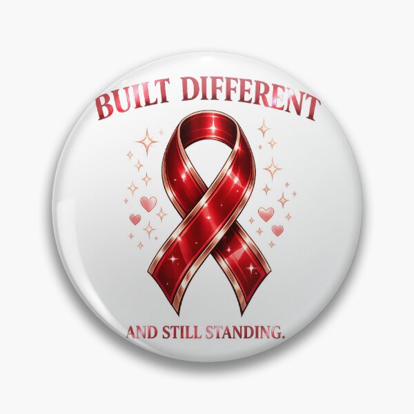 Item preview, BUILT DIFFERENT Sickle Cell Awareness Red Ribbon Spoonie Sticker designed and sold by Jaded's Cute Clips.