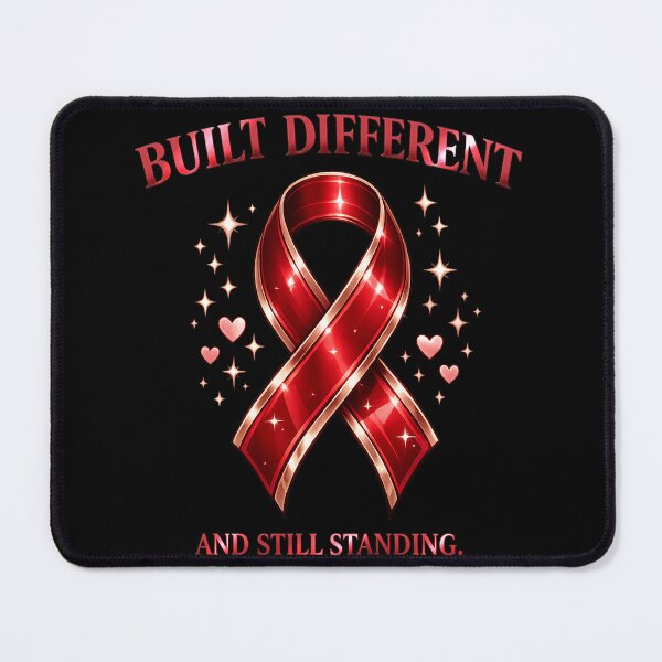 Item preview, BUILT DIFFERENT Sickle Cell Awareness Red Ribbon Spoonie Sticker designed and sold by Jaded's Cute Clips.
