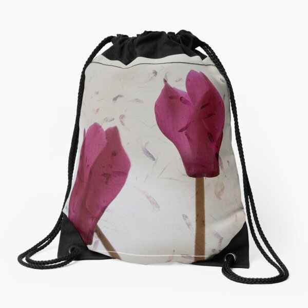 The beauty of cyclamen flowers Drawstring Bag