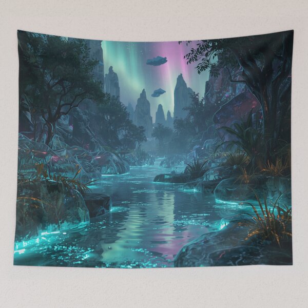 Item preview, Glass Jungle Basin Alien Fantasy Landscape designed and sold by Luminous Wilds.